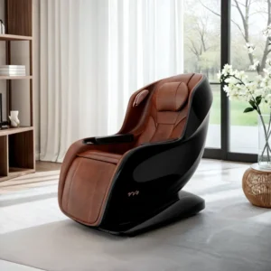 Top Grain Cowhide Stress Relief Full Body Massage Chair with Heat Therapy for Leg and Lumbar