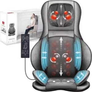 USB Powered Portable Massager Chair With Heat Shiatsu Compression and Rolling for Neck and Back