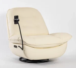 VANBOW Modern White Leather Single Power Lift Recliner Multi Position Comfortable Living Room Sofa Chair Massage Phone Holder
