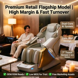 YJ L50S Luxury 4D+3D Dual Core 135cm SL Rail Zero Gravity AI Voice Full Body Massage Chair Factory Direct OEM