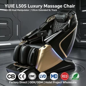 Yijie L50S 4D+3D Dual Manipulator Massage Chair 135cm Extended SL Track 52 Airbags OEM